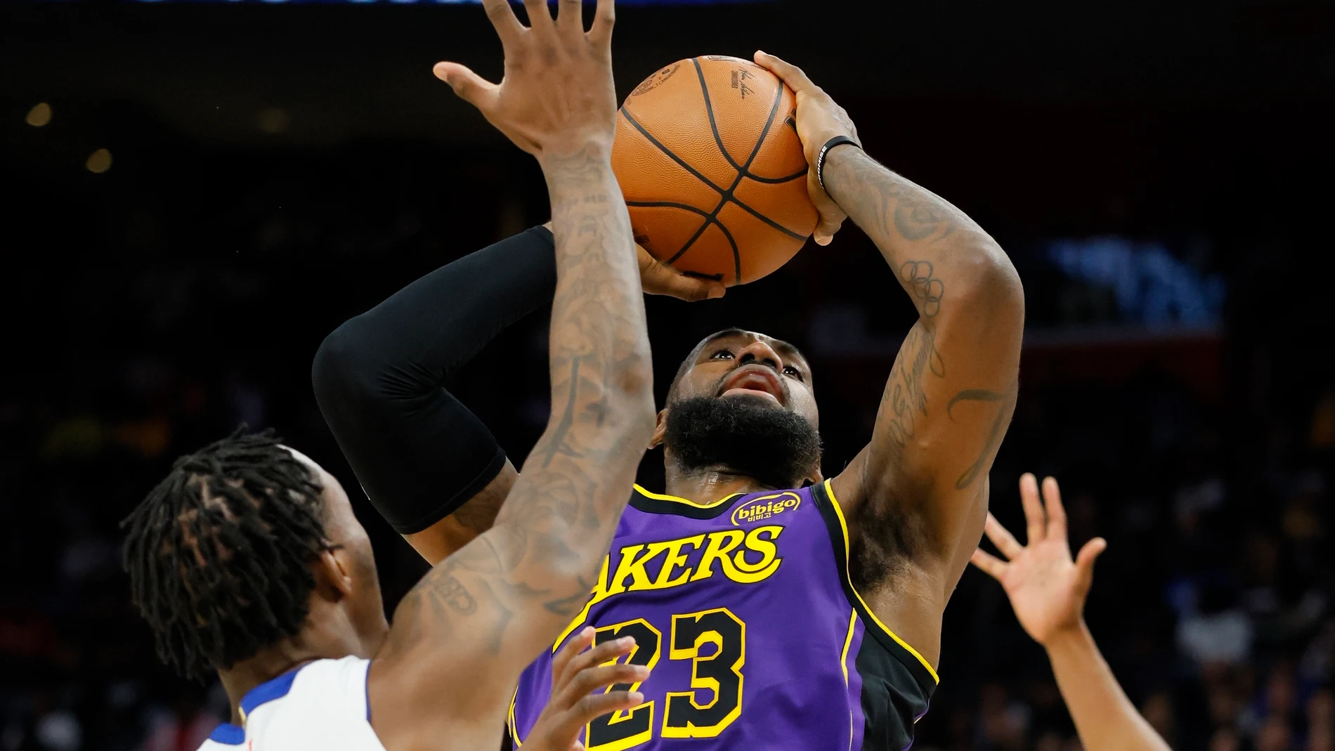 LeBron James, en el partido ante los Pistons de Detroit