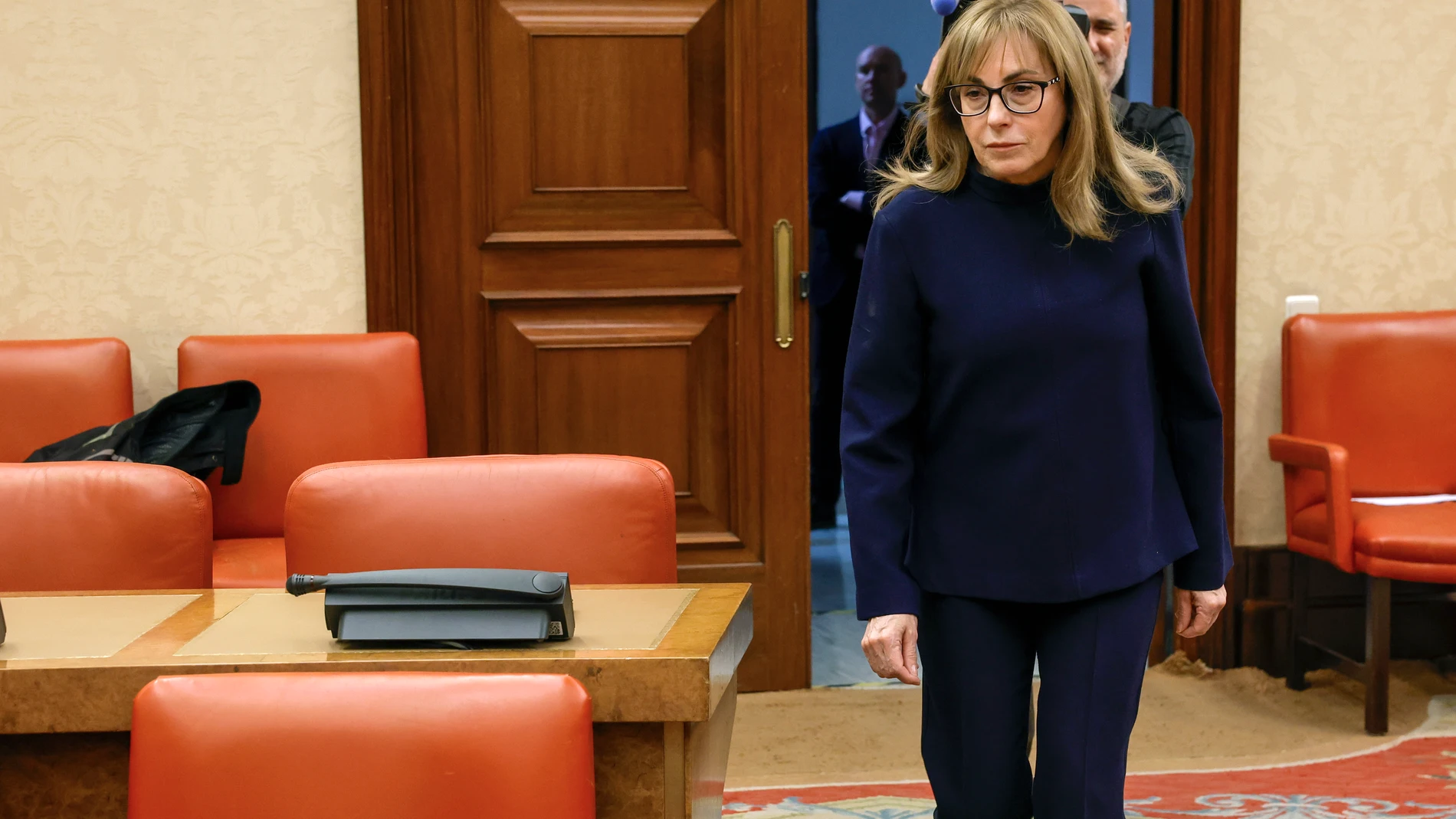 MADRID, 06/11/2024.-La candidata a miembro del Consejo de Administración y Presidente de la Corporación de RTVE, Angélica Rubio, este miércoles durante su comparecencia en el Congreso de los Diputados. EFE/ Zipi Aragón