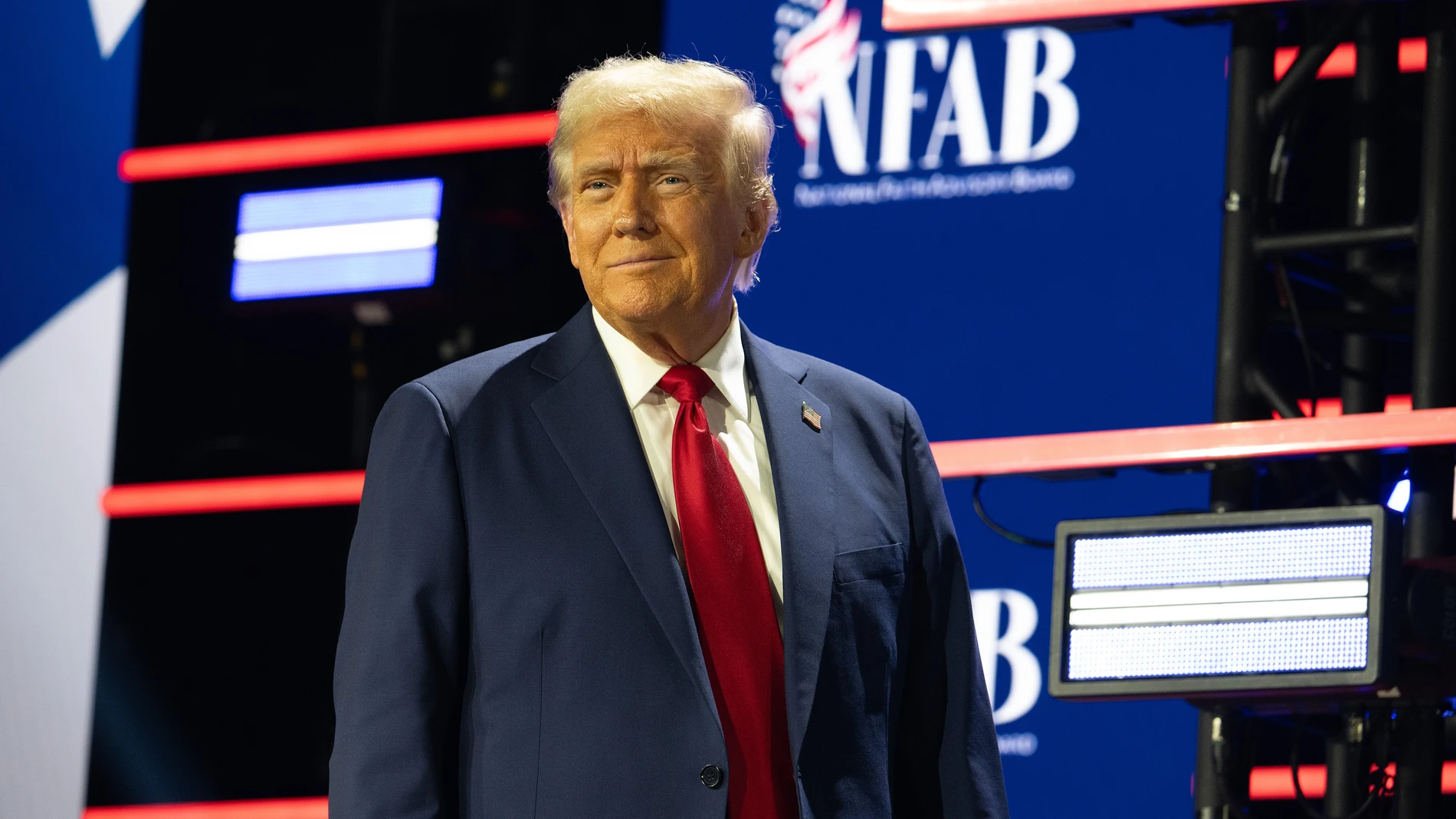 October 28, 2024, Powder Springs, Georgia, USA: Donald Trump speaks at National Faith Advisory Summit at Worship With Wonders Church near Atlanta Monday.Europa Press/Contacto/Robin Rayne28/10/2024 ONLY FOR USE IN SPAIN