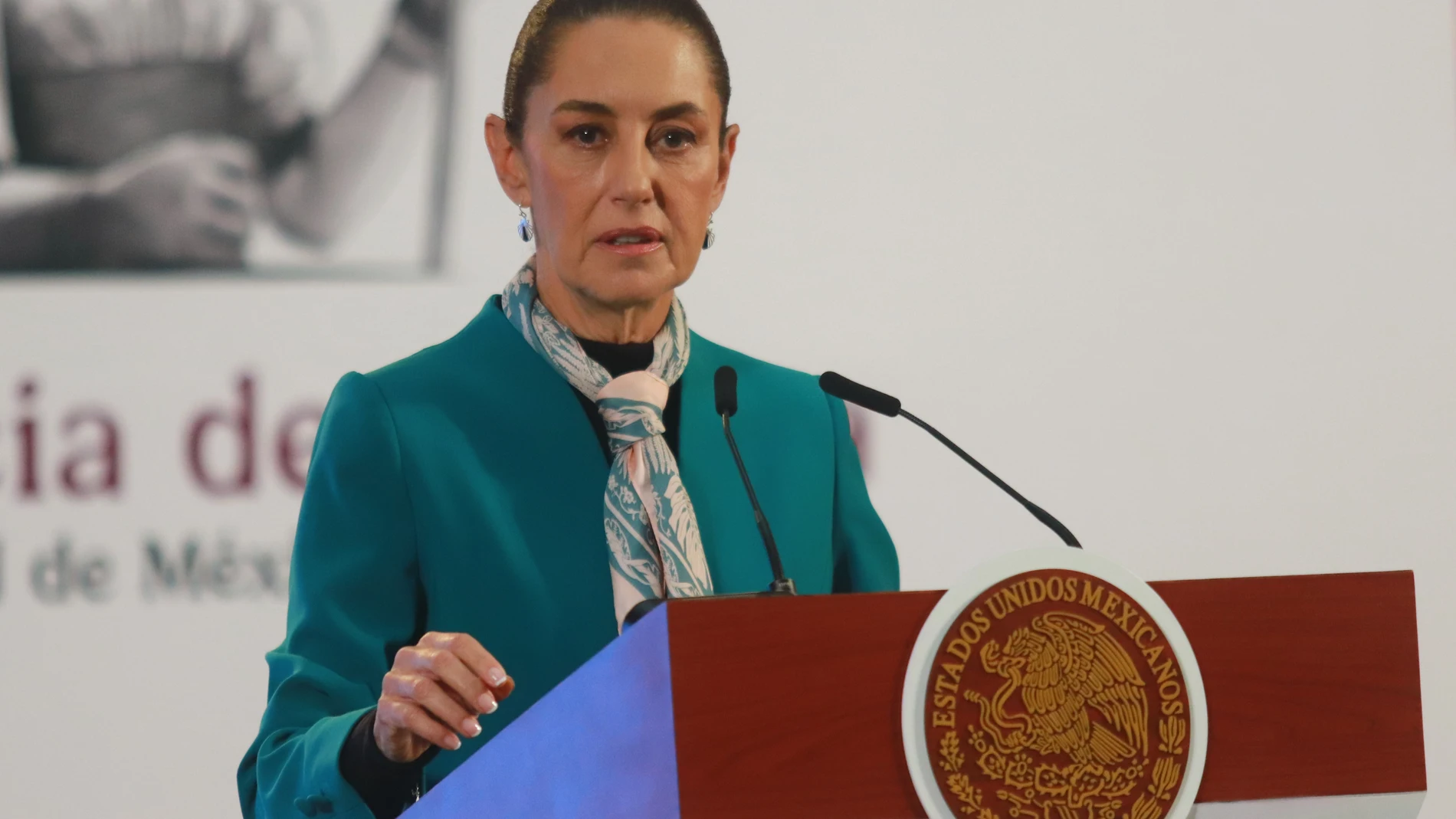 06 November 2024, Mexico, Mexico City: Mexican President Claudia Sheinbaum Pardo holds a briefing conference about the victory of Donald Trump in the US presidential election. Photo: Carlos Santiago/eyepix via ZUMA Press Wire/dpaCarlos Santiago/eyepix via ZUMA / DPA06/11/2024 ONLY FOR USE IN SPAIN