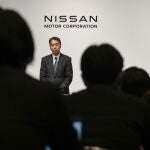 Tokyo (Japan), 15/03/2024.- Makoto Uchida (L), President and Chief Executive Officer of Nissan Motor Co., Ltd., and Toshihiro Mibe, President and Chief Executive Officer of Honda Motor Co., Ltd., attend a joint news conference to announce their partnership for electric vehicles (EVs) in Tokyo, Japan, 15 March 2024. (Japón, Tokio) EFE/EPA/KIMIMASA MAYAMA