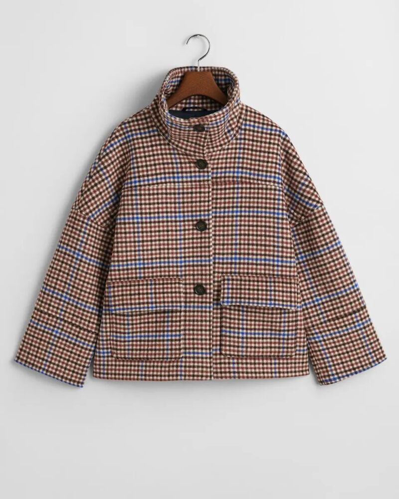 Bomber de estampado de cuadros.