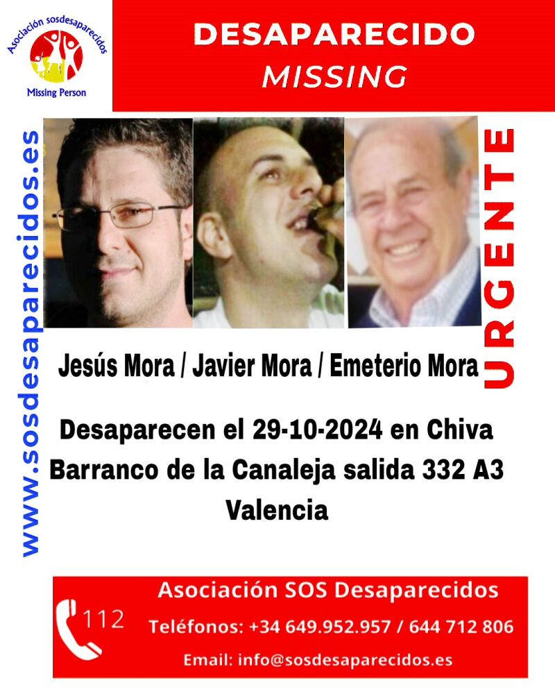 Tres desaparecidos en Chiva