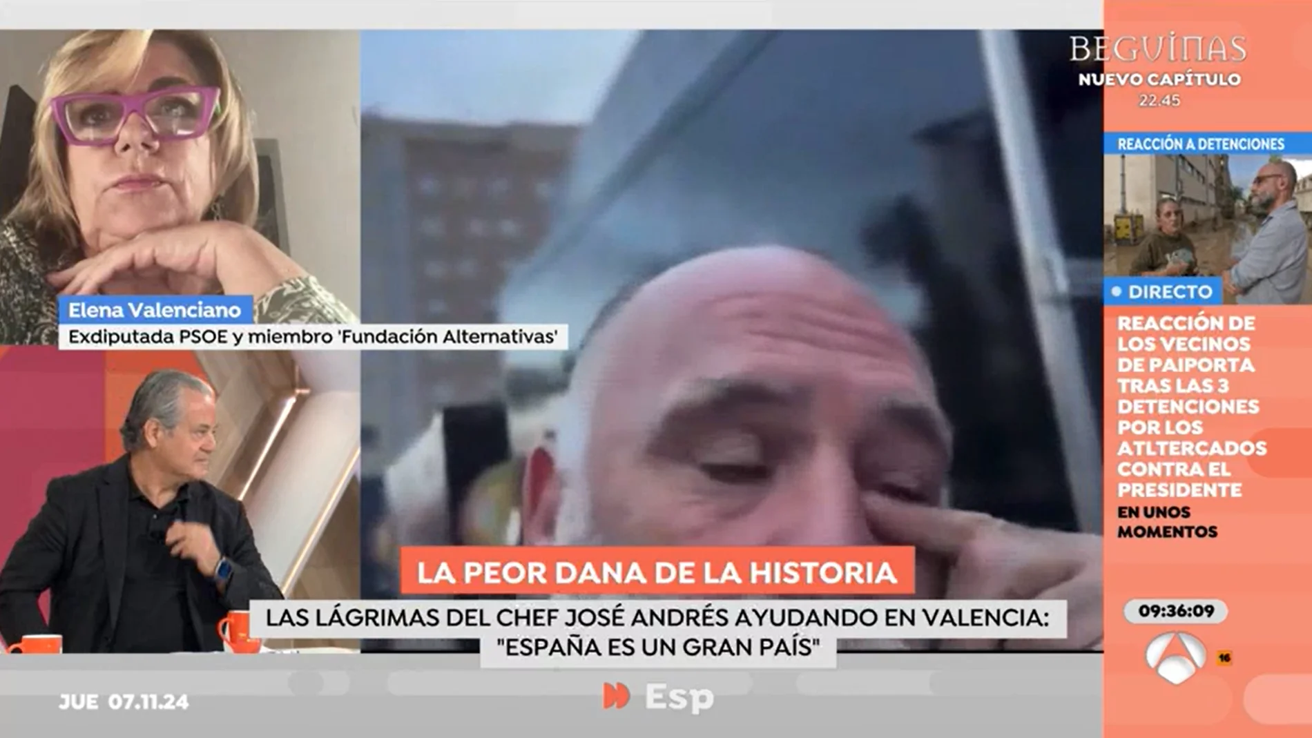 El chef José Andrés se rompe en 'Espejo Público' por la DANA