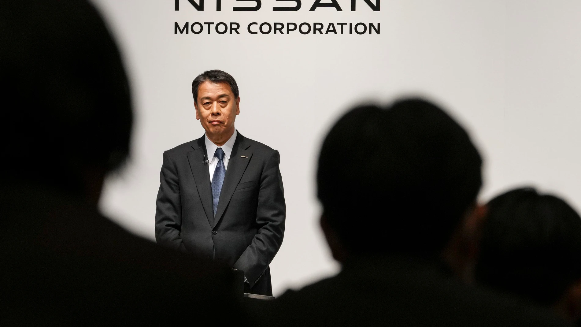 Tokyo (Japan), 15/03/2024.- Makoto Uchida (L), President and Chief Executive Officer of Nissan Motor Co., Ltd., and Toshihiro Mibe, President and Chief Executive Officer of Honda Motor Co., Ltd., attend a joint news conference to announce their partnership for electric vehicles (EVs) in Tokyo, Japan, 15 March 2024. (Japón, Tokio) EFE/EPA/KIMIMASA MAYAMA