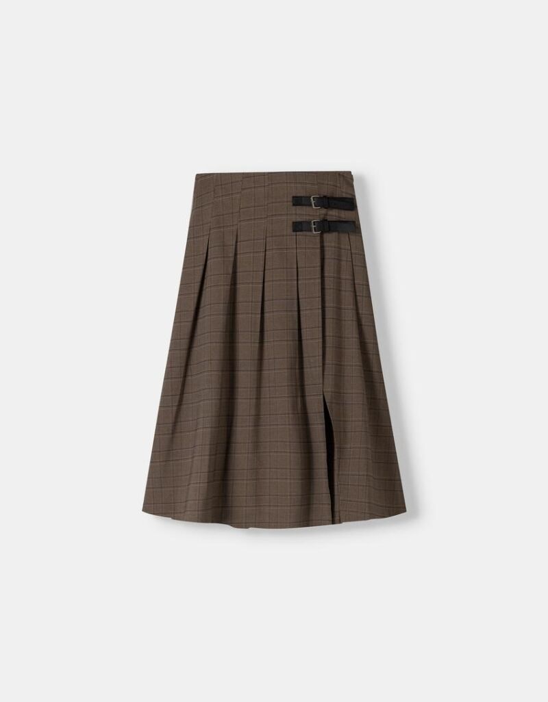 Falda midi tablas detalle cinturón