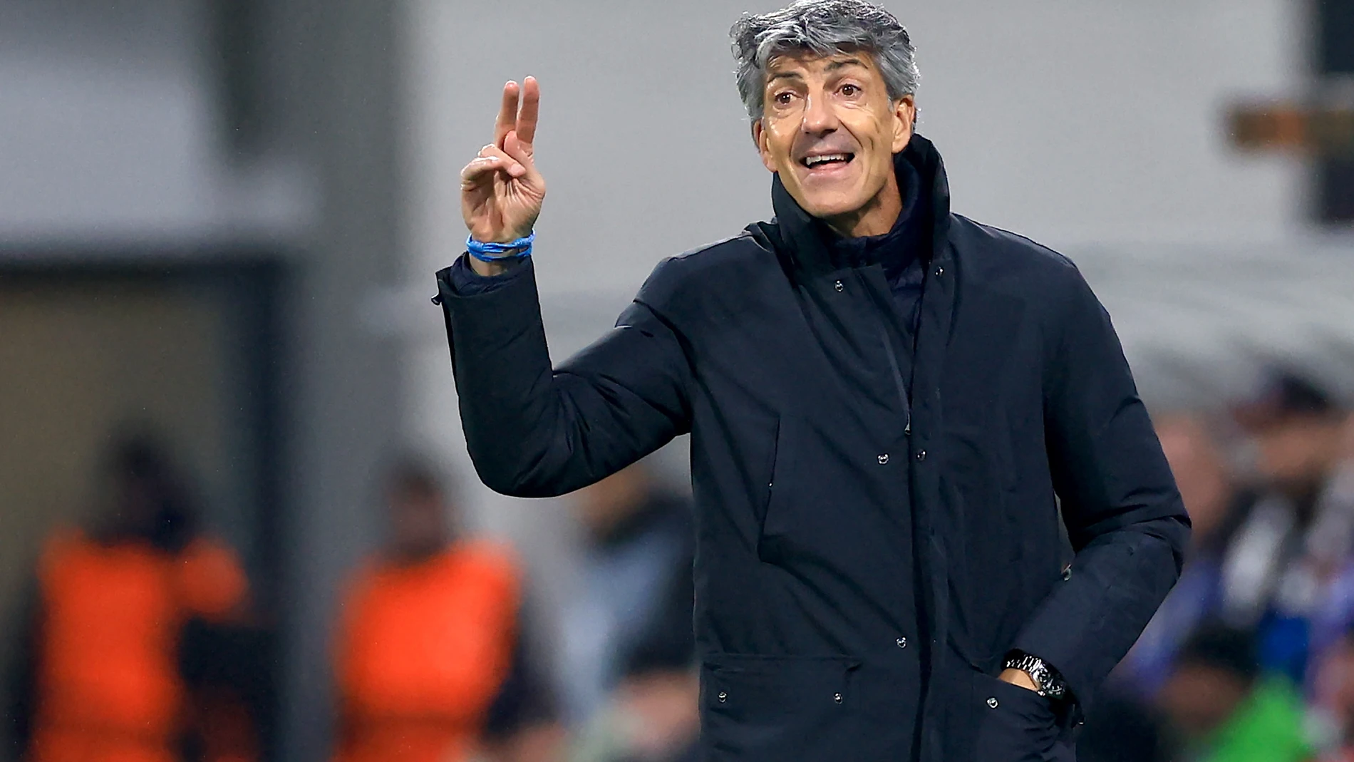 Plzen (Czech Republic), 07/11/2024.- Sociedad head coach Imanol Alguacil gestures on the touchline during the UEFA Europa League match between Viktoria Plzen and Real Sociedad in Plzen, Czechia, 07 November 2024. EFE/EPA/MARTIN DIVISEK