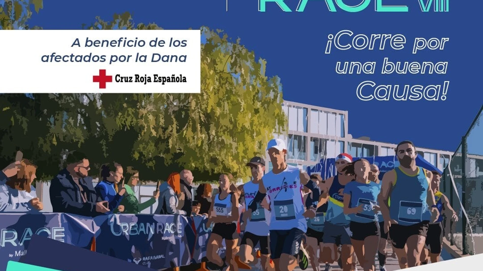 Cartel de la carrera solidaria Rafa Nadal Urban Race 2024 en Manacor. REMITIDA / HANDOUT por RAFA NADAL ACADEMY BY MOVISTAR Fotografía remitida a medios de comunicación exclusivamente para ilustrar la noticia a la que hace referencia la imagen, y citando la procedencia de la imagen en la firma 08/11/2024