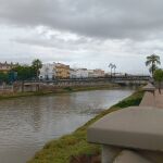 Aspecto que presentaba el río Iro a su paso por Chiclana durante los últimos episodios de lluvias