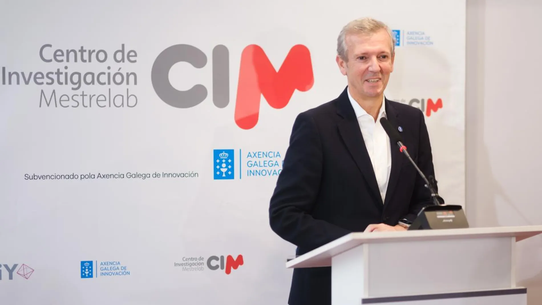 Rueda, hoy, en la inauguración del Centro de Investigación Mestrelab en Santiago de Compostela.