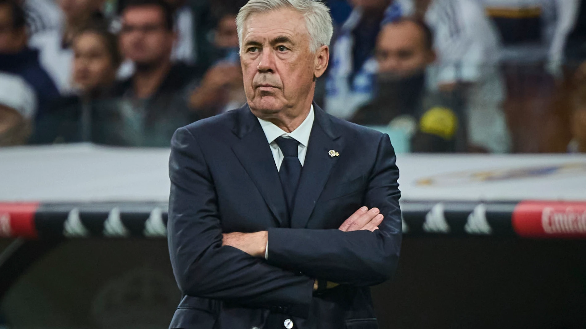 LaLiga EA Sports. Real Madrid - Osasuna. Lesión de Militao. Kylian Mbappé, Carlo Ancelotti, Jude Bellingham, Vinícius Júnior © Alberto R. Roldán / Diario La Razón. 09 11 2024