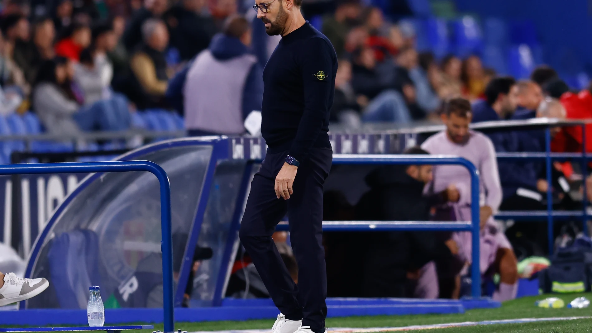 Jose Bordalas, head coach of Getafe CF, reacts during the Spanish League, LaLiga EA Sports, football match played between Getafe CF and Girona FC at Coliseum de Getafe stadium on November 10, 2024, in Getafe, Spain. AFP7 10/11/2024 ONLY FOR USE IN SPAIN