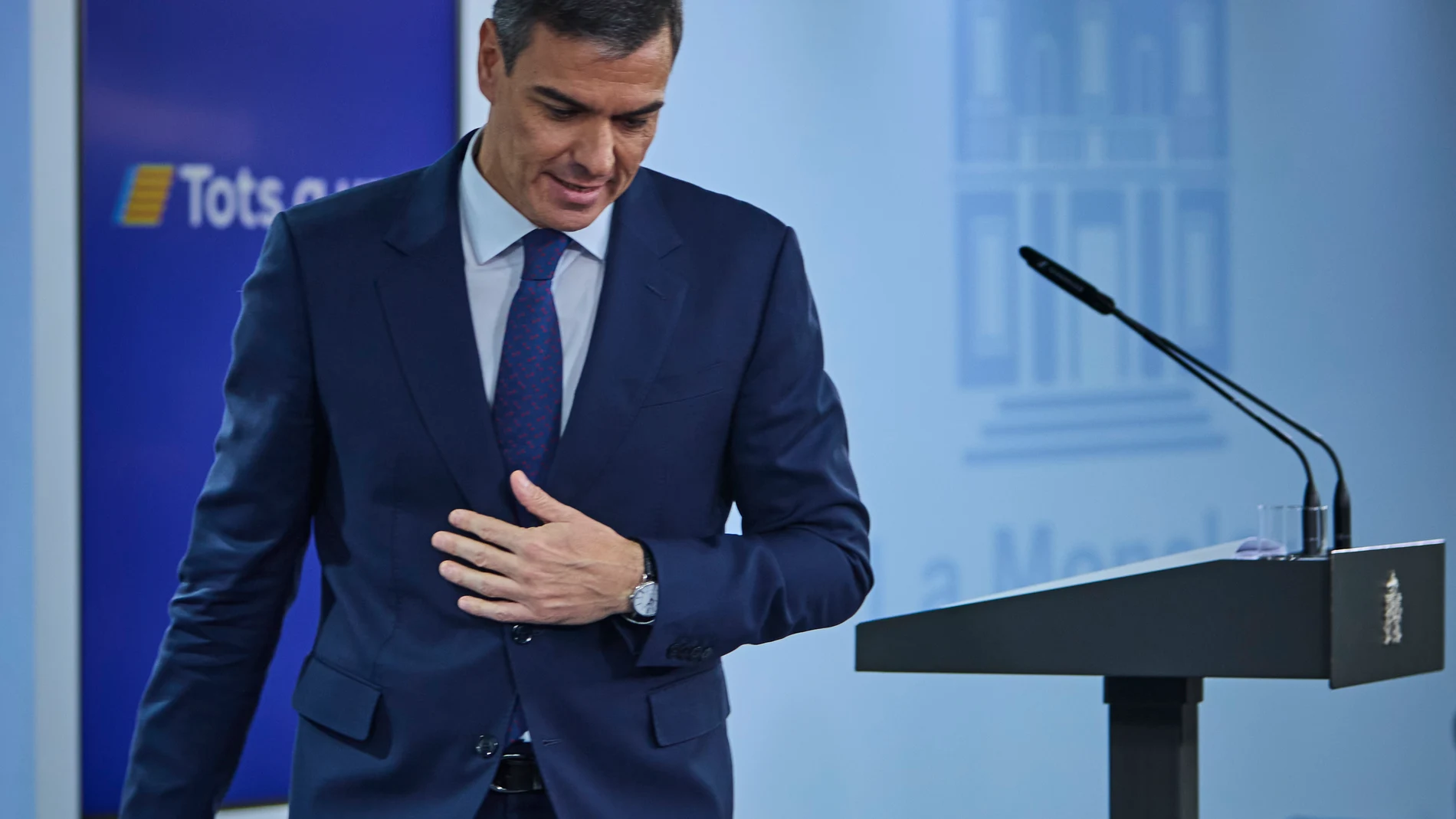 El presidente del Gobierno, Pedro Sánchez comparece en Moncloa después de la reunión del Consejo de Ministros para anunciar un nuevo paquete de ayudas para los afectados por la DANA de Valencia © Alberto R. Roldán / Diario La Razón.11 11 2024