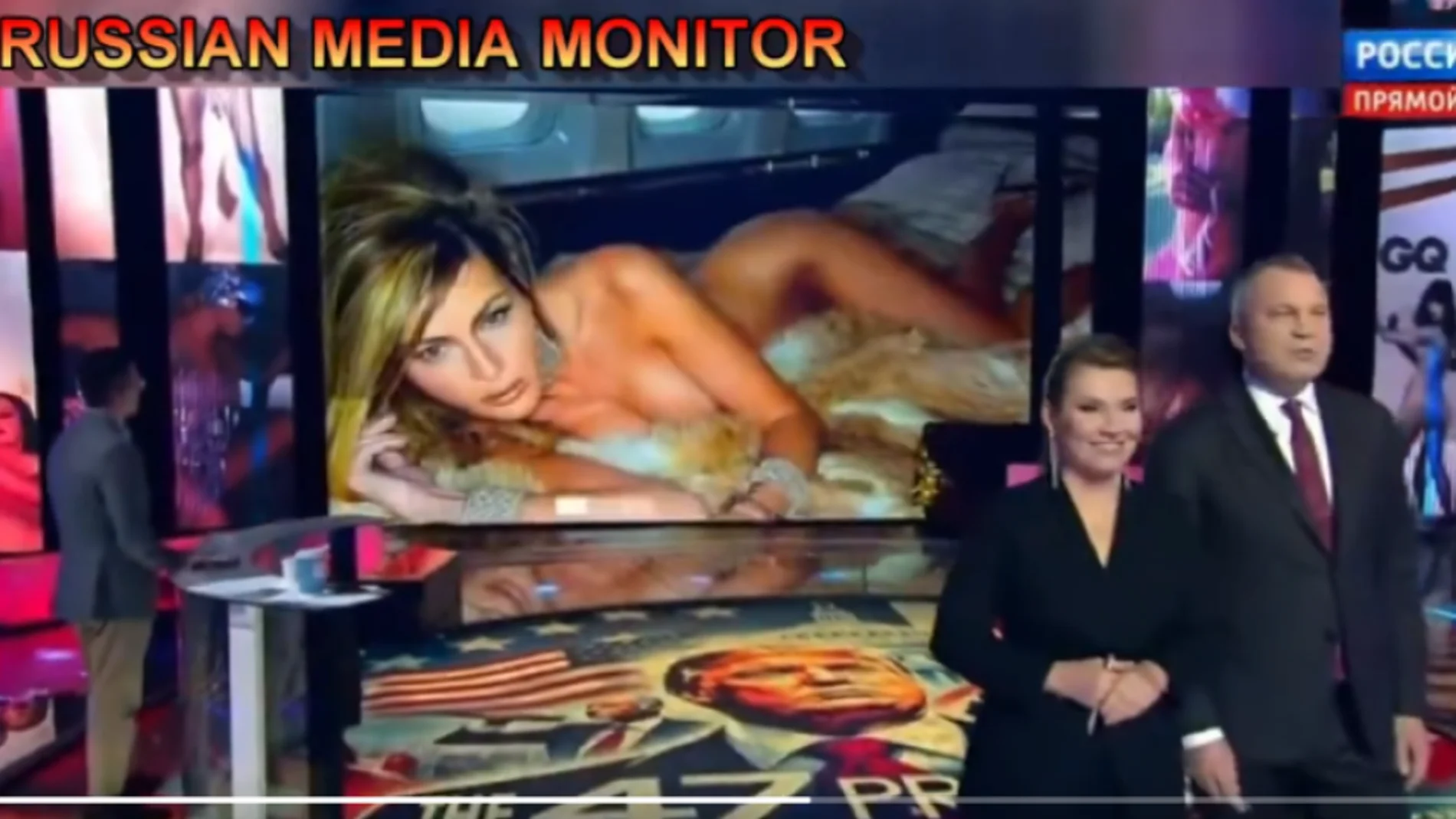Las imágenes de Melania como modelo emitidas por un canal público ruso
