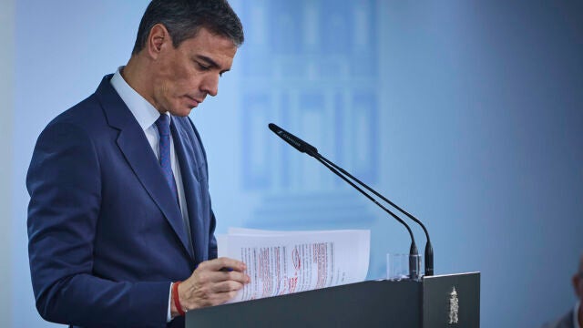El presidente del Gobierno, Pedro Sánchez comparece en Moncloa después de la reunión del Consejo de Ministros 