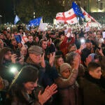 Manifestación de la oposición georgiana en Tiblisi por el supuesto fraude electoral