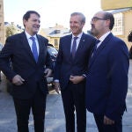 Rueda, hoy, con Mañueco y el alcalde de Ponferrada, Marco Morala.