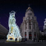 Nacimiento luminoso en la confluencia de la calle Alcalá con la Gran Vía