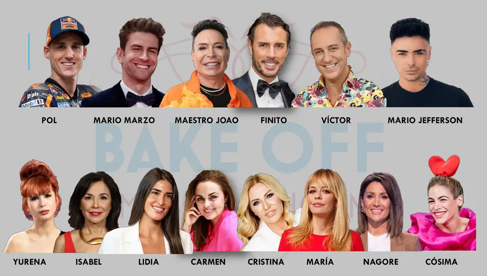 Los 14 concursantes de la segunda edición de "Bake off: Famosos al Horno"