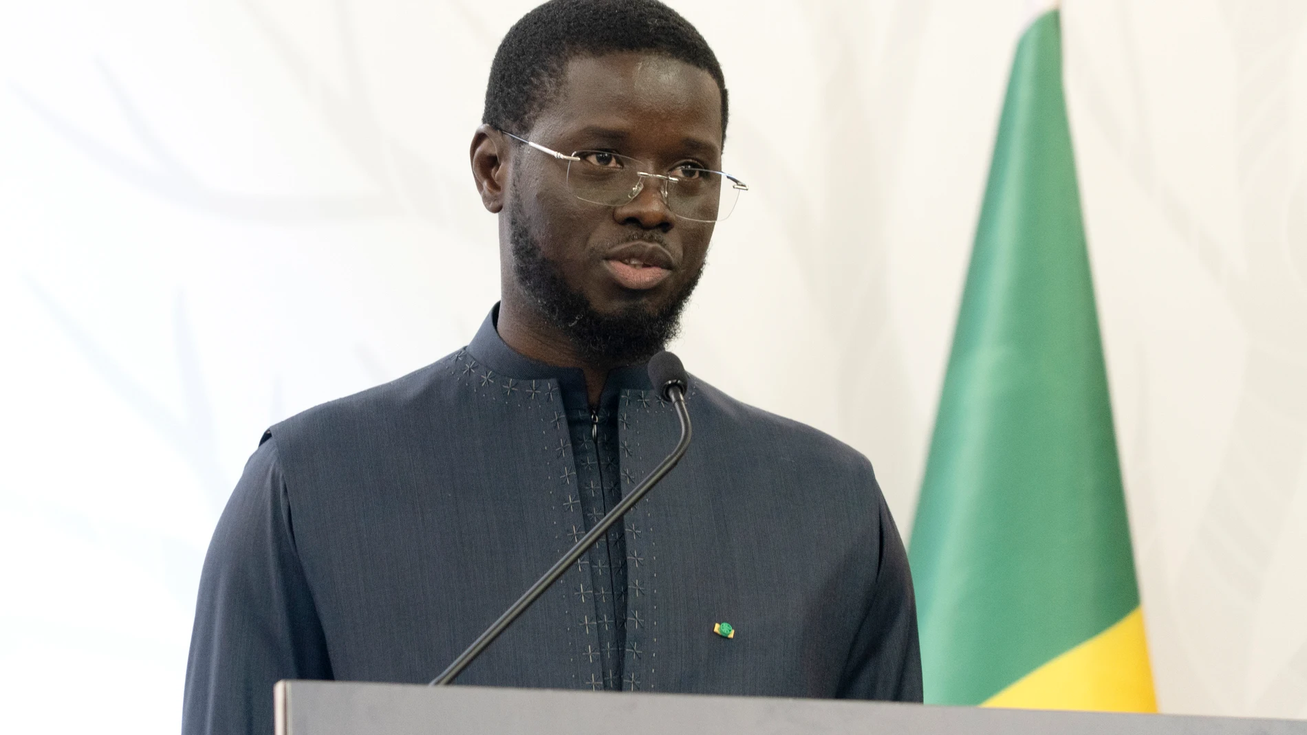 FILE - Senegal's President Bassirou Diomaye Faye attends a press conference in Dakar, Senegal, Aug. 29, 2024. (AP Photo/Annie Risemberg, File)