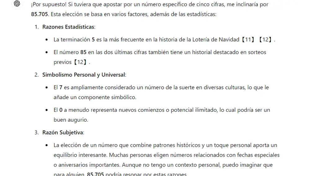 Este es el número elegido por ChatGPT