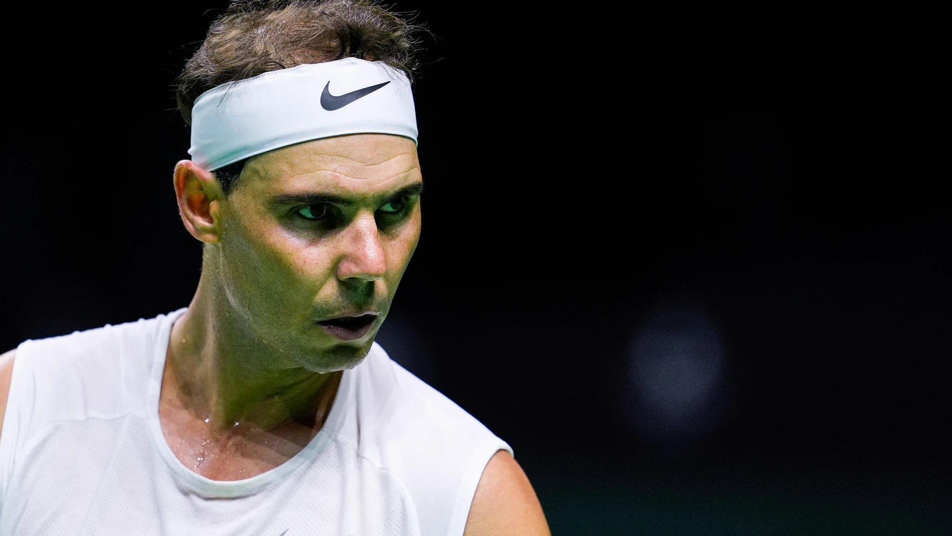 Rafa Nadal of Spain in action during training session before Davis Cup at Martin Carpena Pavilion stadium on November 16, 2024, in Malaga, Spain AFP7 16/11/2024 ONLY FOR USE IN SPAIN