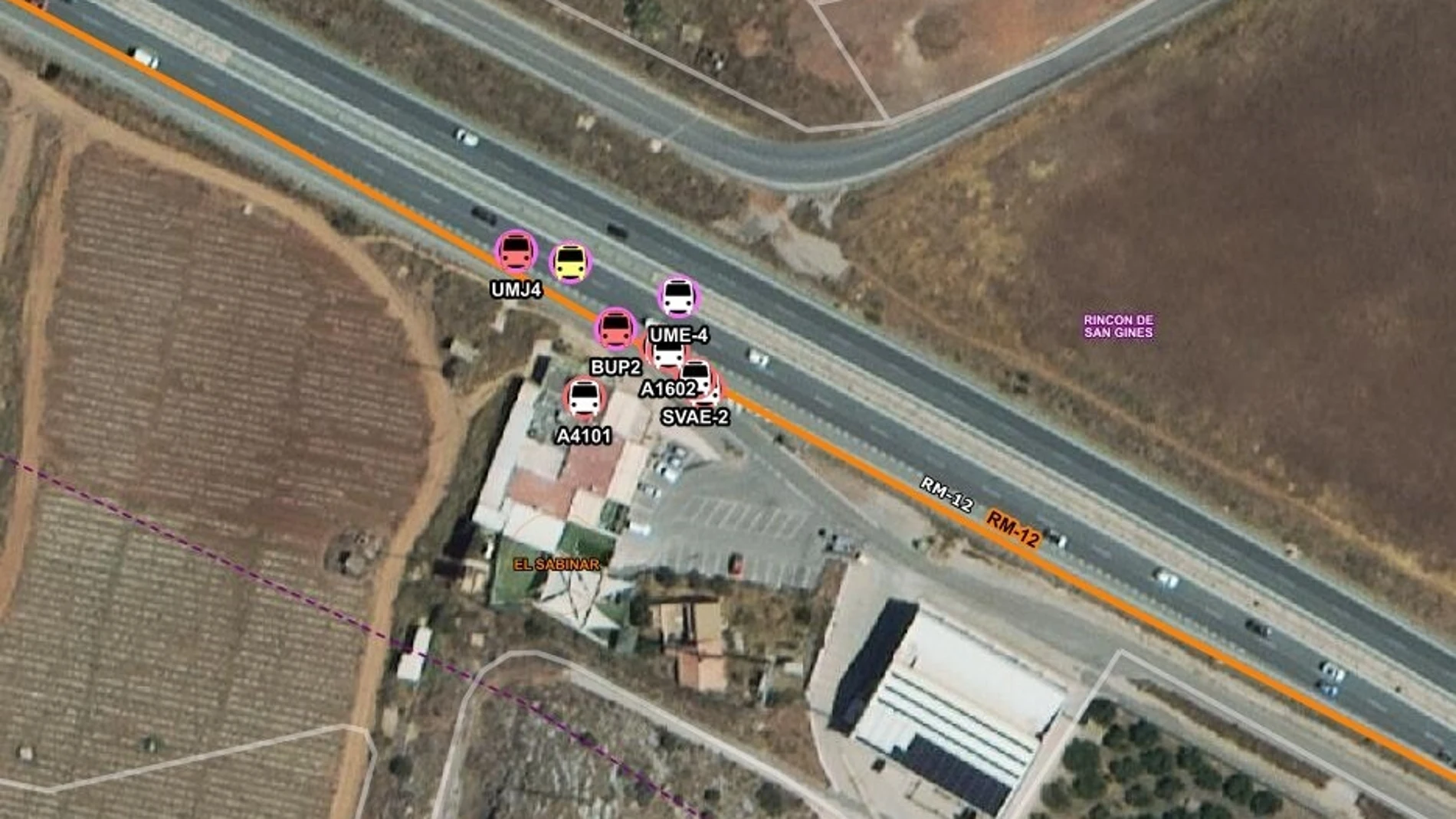magen proporcionada por el Centro de Coordinación de Emergencias de la Región de Murcia sobre el accidente en El Algar (Cartagena)