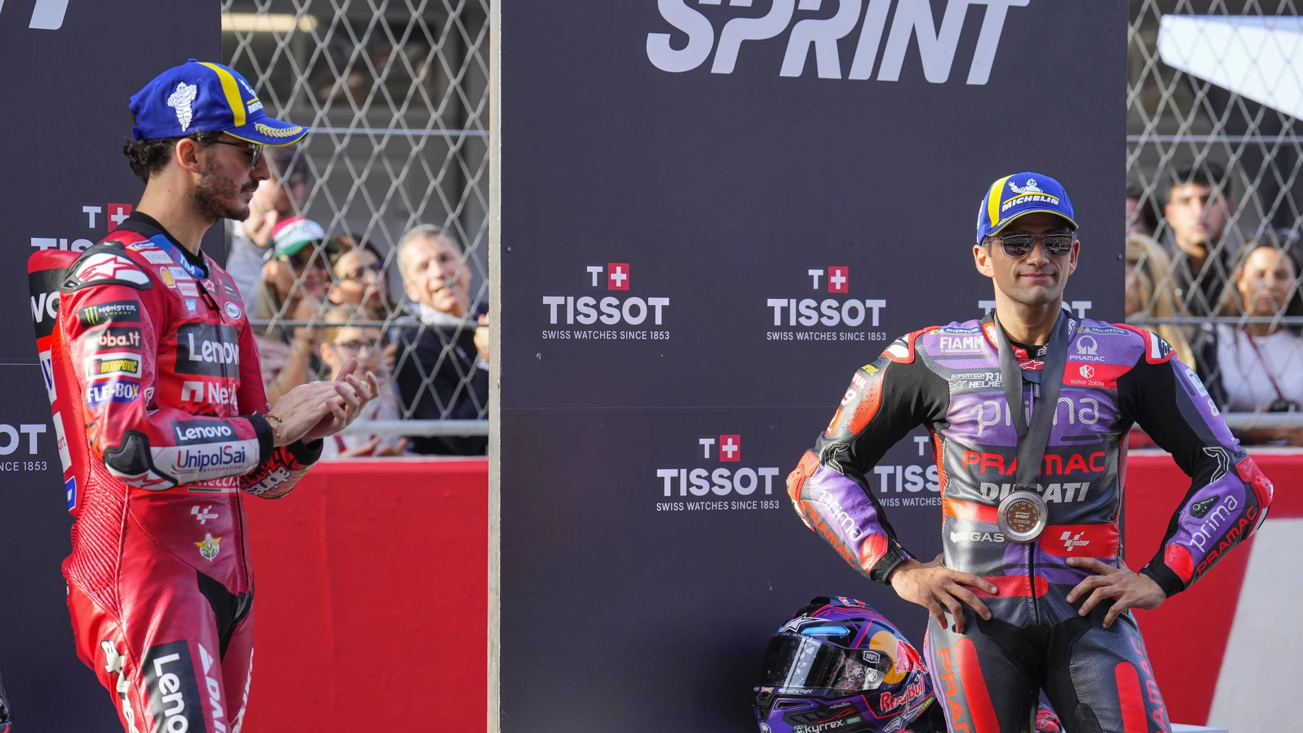 Pecco Bagnaia y Jorge Martín, tras la carrera Sprint de Barcelona