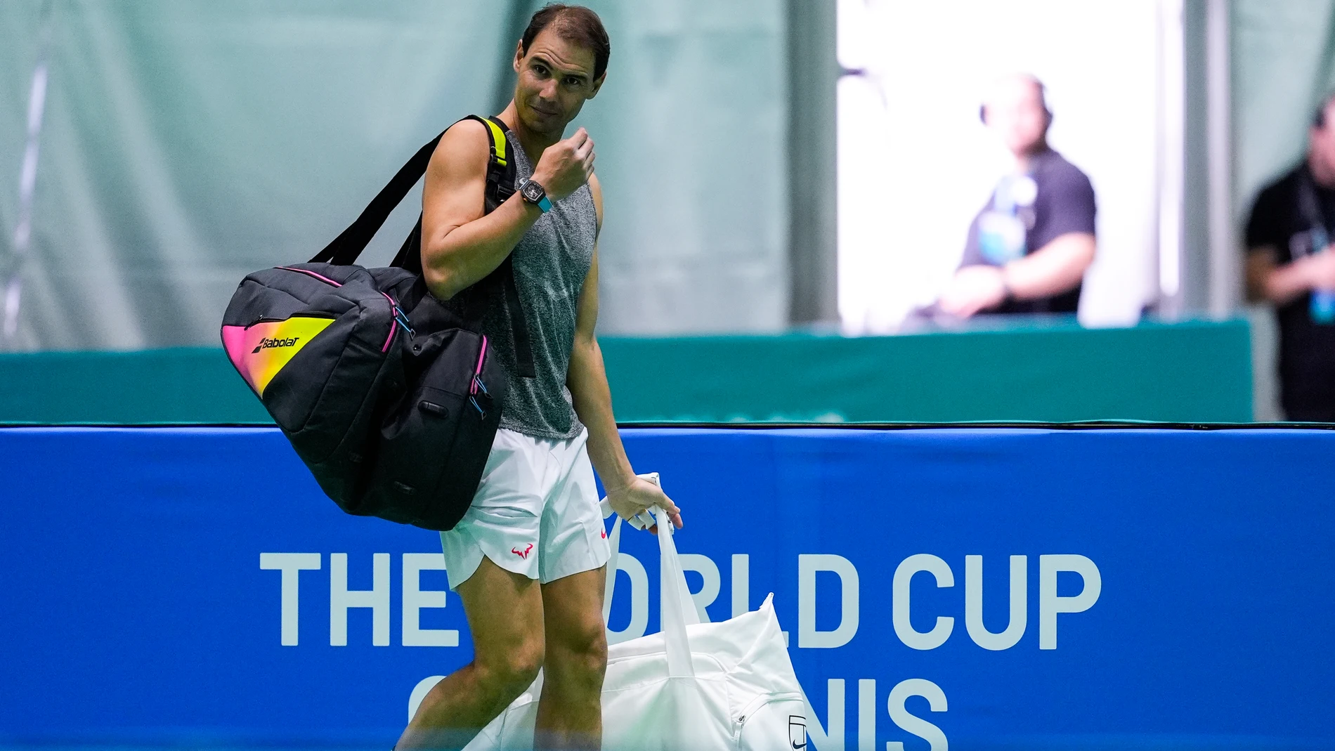 Rafael Nadal of Spain during training session before Davis Cup at Martin Carpena Pavilion stadium on November 17, 2024, in Malaga, Spain AFP7 17/11/2024 ONLY FOR USE IN SPAIN