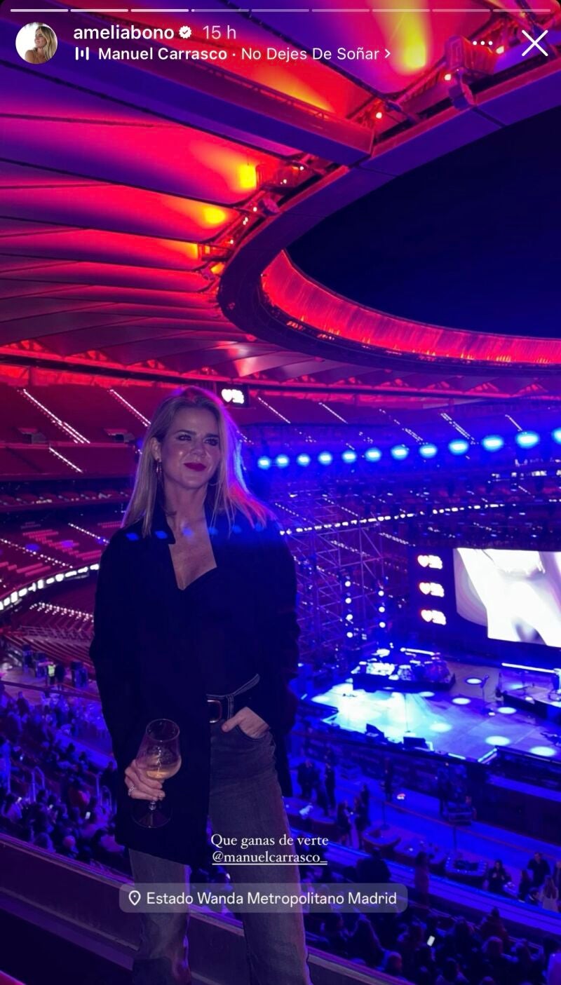 Amelia Bono en el concierto de Manuel Carrasco en Madrid.