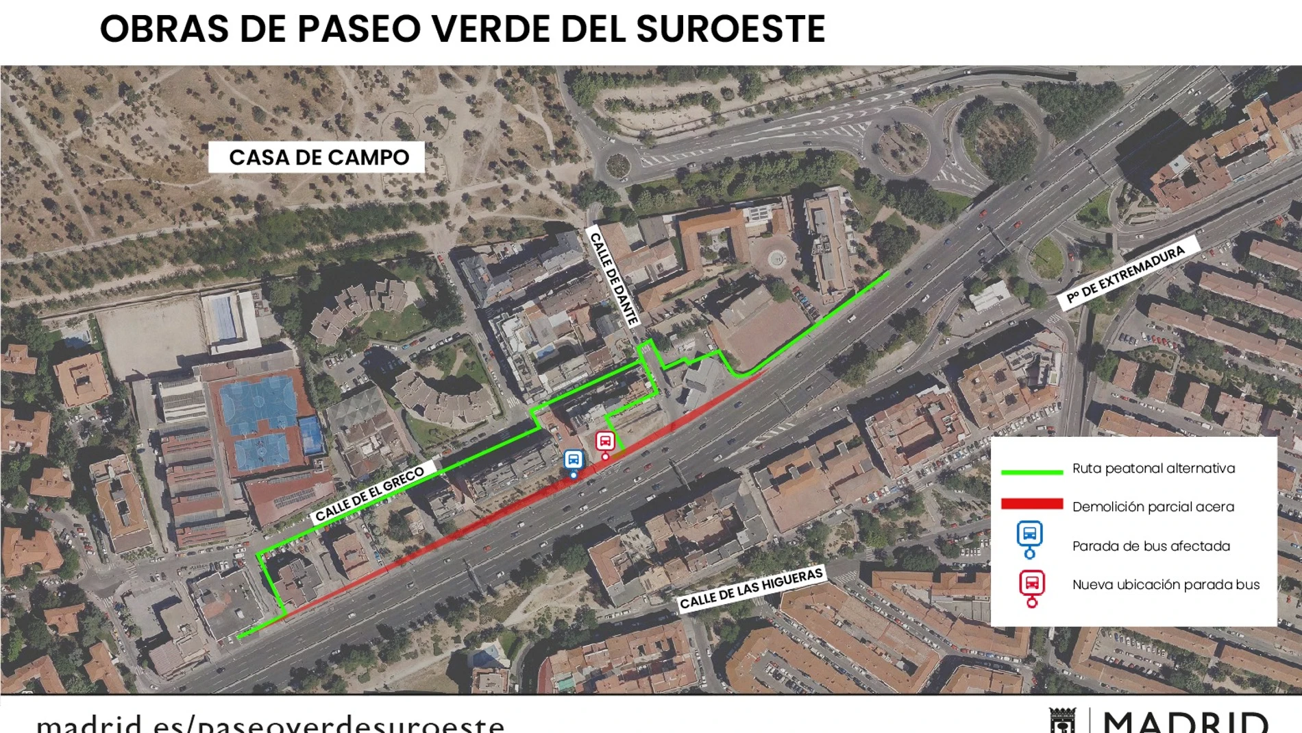 Localización del nuevo Paseo Verde del Sureste