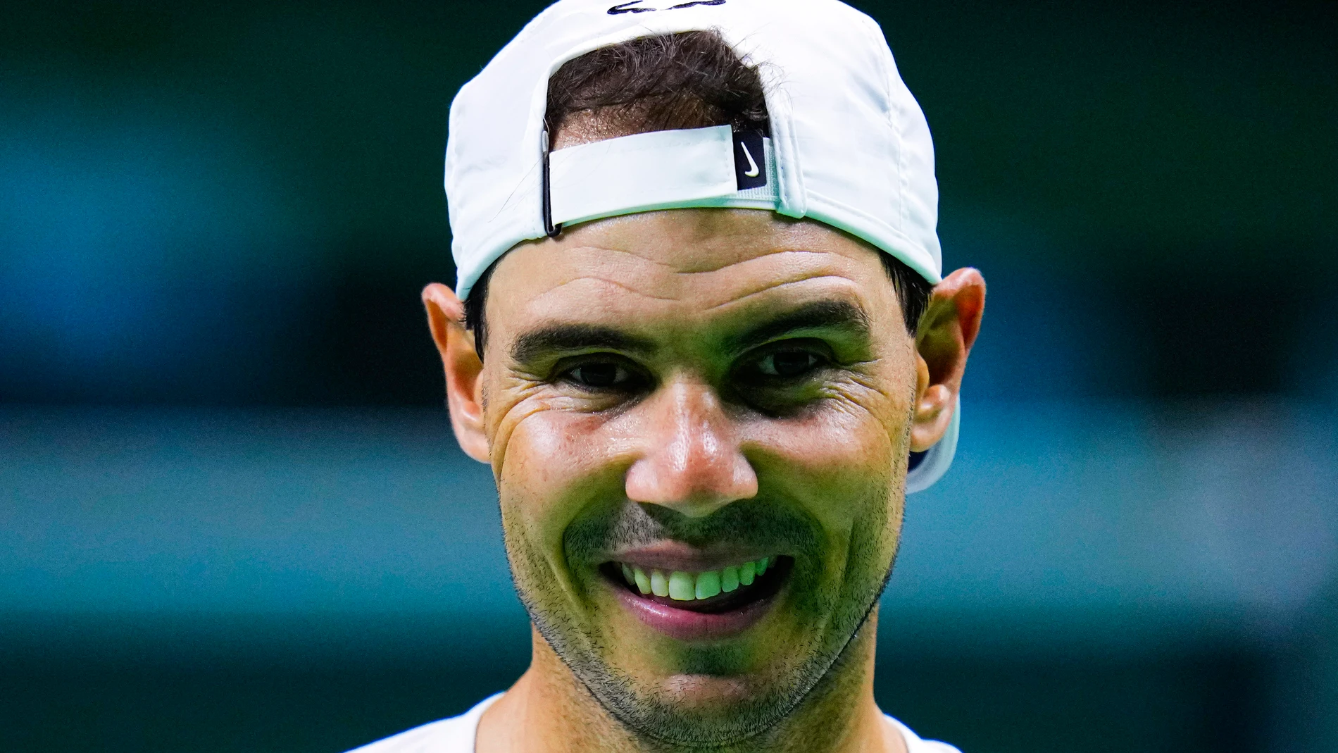 Spain's tennis player Rafael Nadal attends a training session in Malaga, southern Spain, on Tuesday, Nov. 19, 2024. (AP Photo/Manu Fernandez)