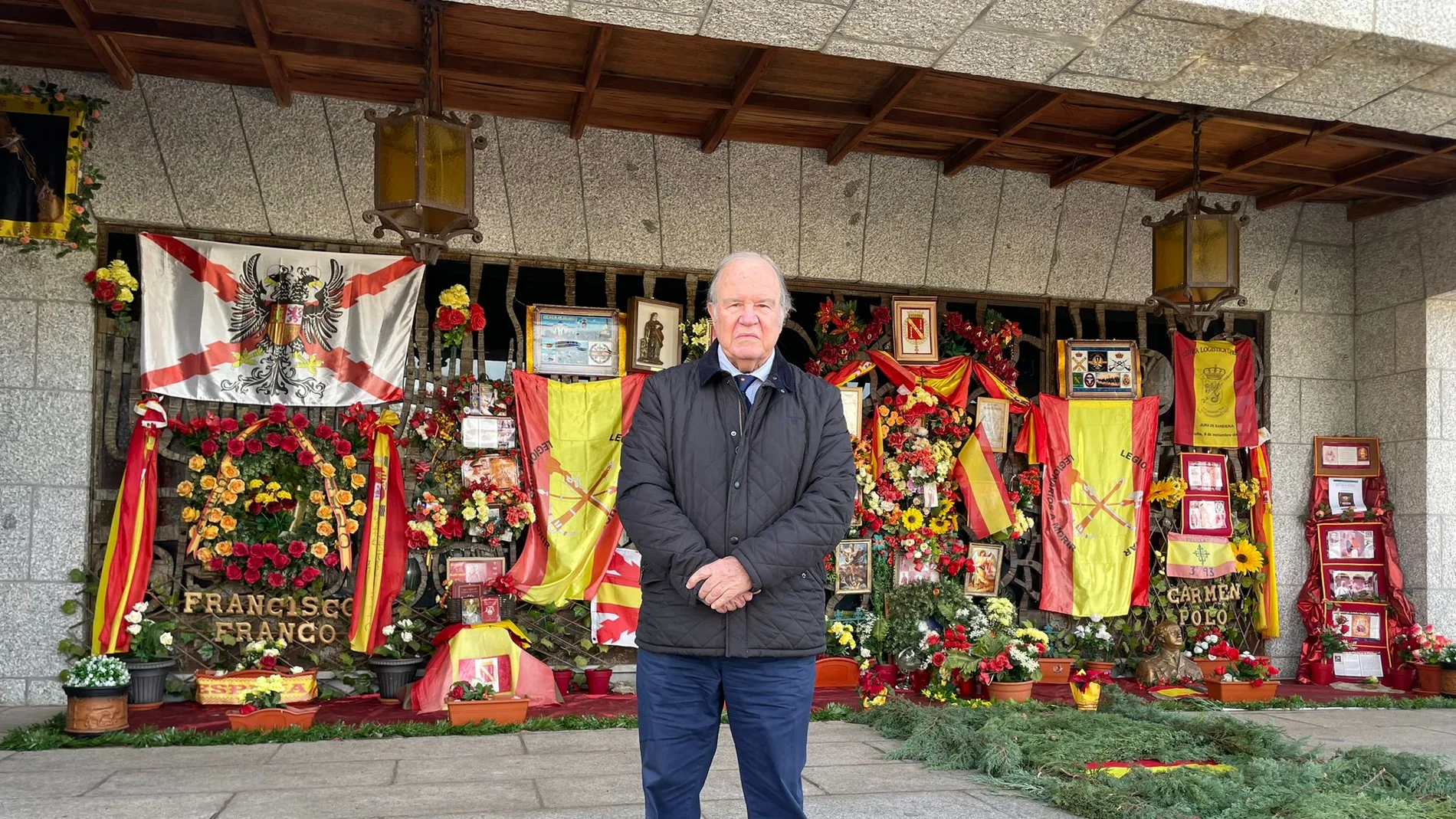 El presidente ejecutivo de la Fundación Franco, Juan Chicharro, en Mingorrubio