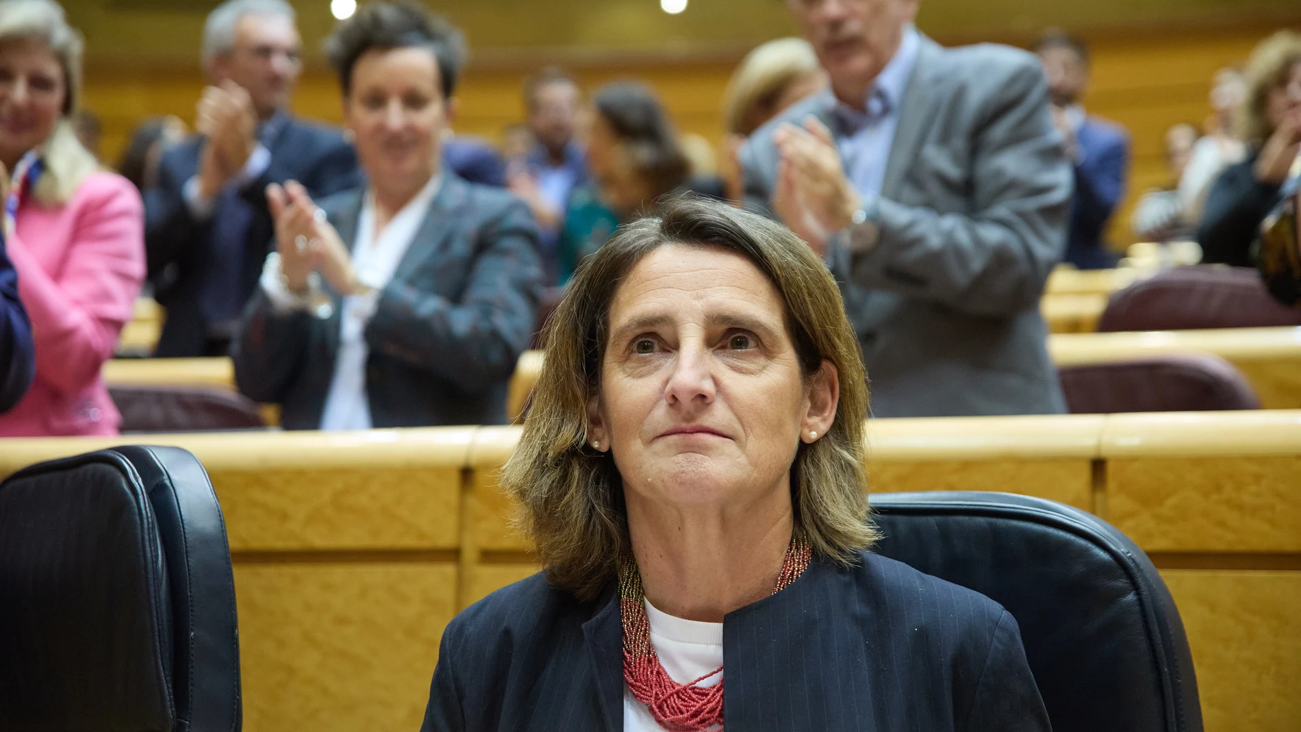 La vicepresidenta tercera y ministra para la Transición Ecológica y el Reto Demográfico, Teresa Ribera, durante su comparecencia en el pleno del Senado para ofrecer sus explicaciones sobre la gestión de las inundaciones producidas por la DANA el 29 de octubre, en el Senado, a 20 de noviembre de 2024, en Madrid (España). Ribera comparece en el Senado, después de su comparecencia matutina en la Cámara Baja, a petición del PP, el cual solicitó su presencia para hablar sobre la DANA en Valencia....