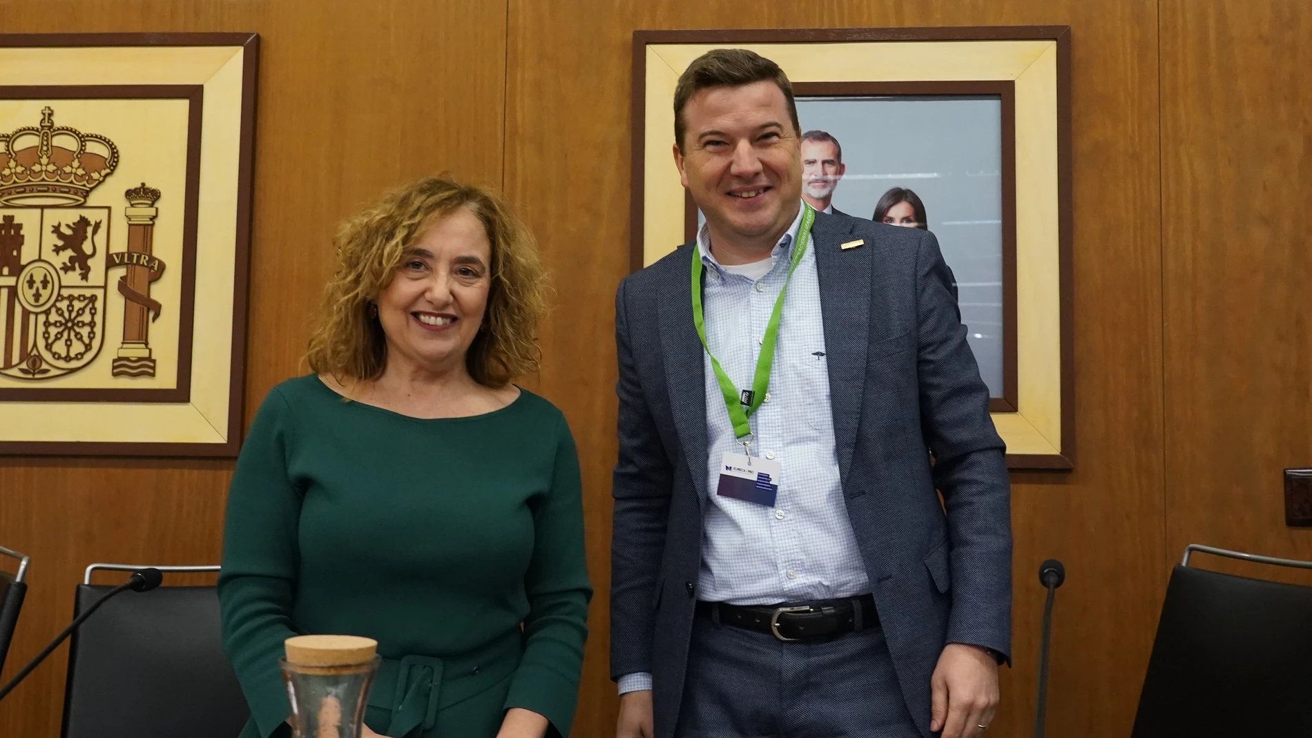El rector de la Universidad de Hasslet (Bélgica), Bernard Vanheusen, junto a la vicerrectora para el campus del Bierzo, Pilar Marqués, durante su visita a de esta mañana