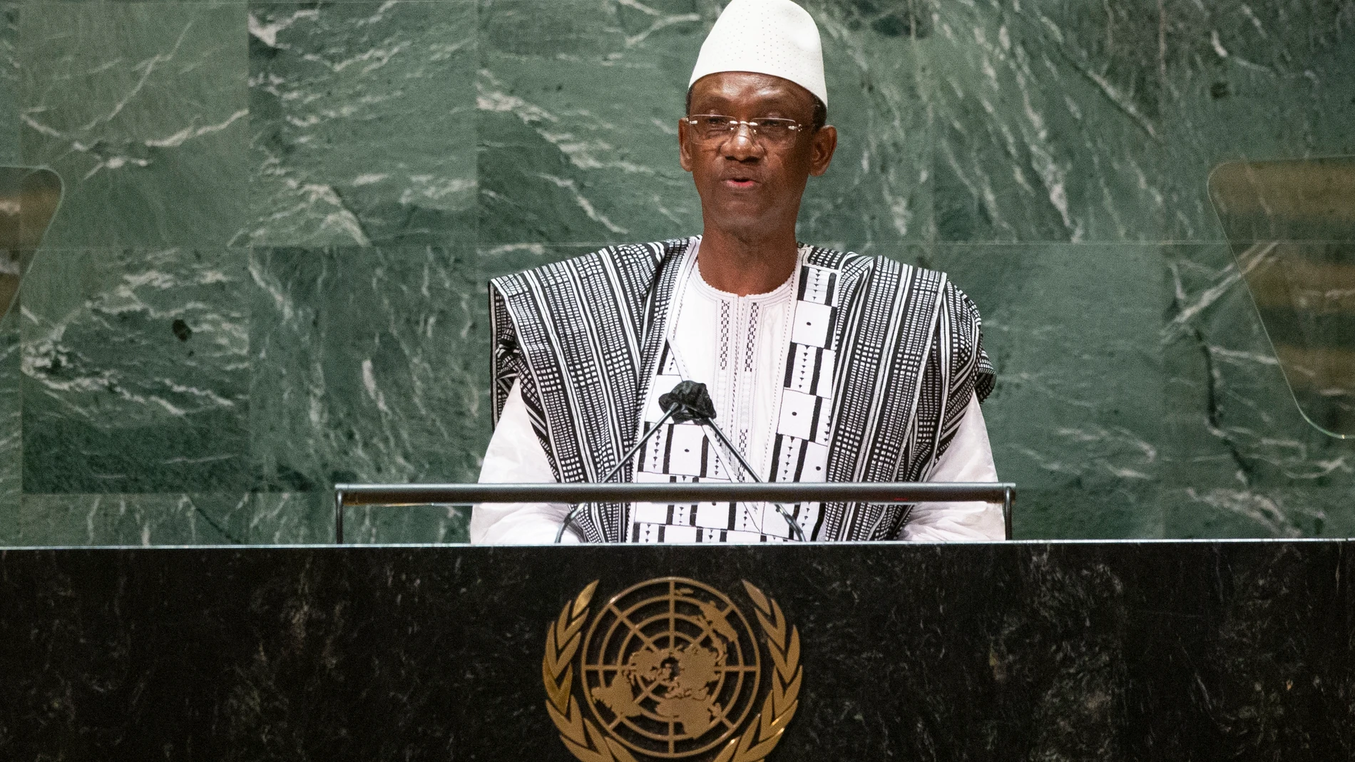 FILE - Mali's Prime Minister Choguel Maiga addresses the 76th session of the United Nations General Assembly at U.N. headquarters, Sept. 25, 2021. (Kena Betancur/Pool Photo via AP, File)