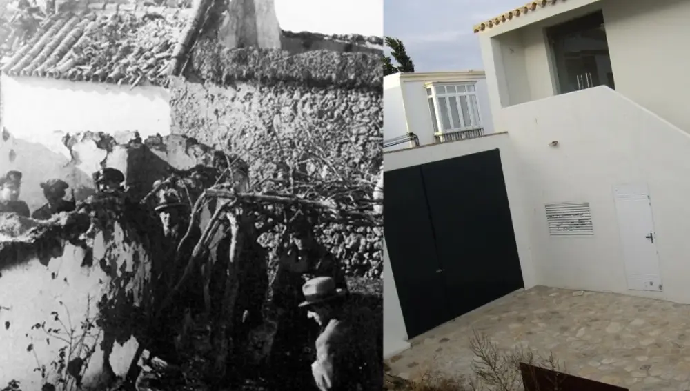La choza de "Seisdedos", entonces y en la visita de este diario hace unos años