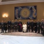 Los miembros del consejo rector y directivos de Coviran en la audiencia con el Papa Francisco