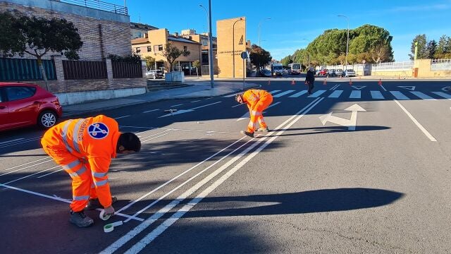 Trabajos para la habilitación de un nuevo carril bici en Salamanca