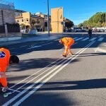 Trabajos para la habilitación de un nuevo carril bici en Salamanca