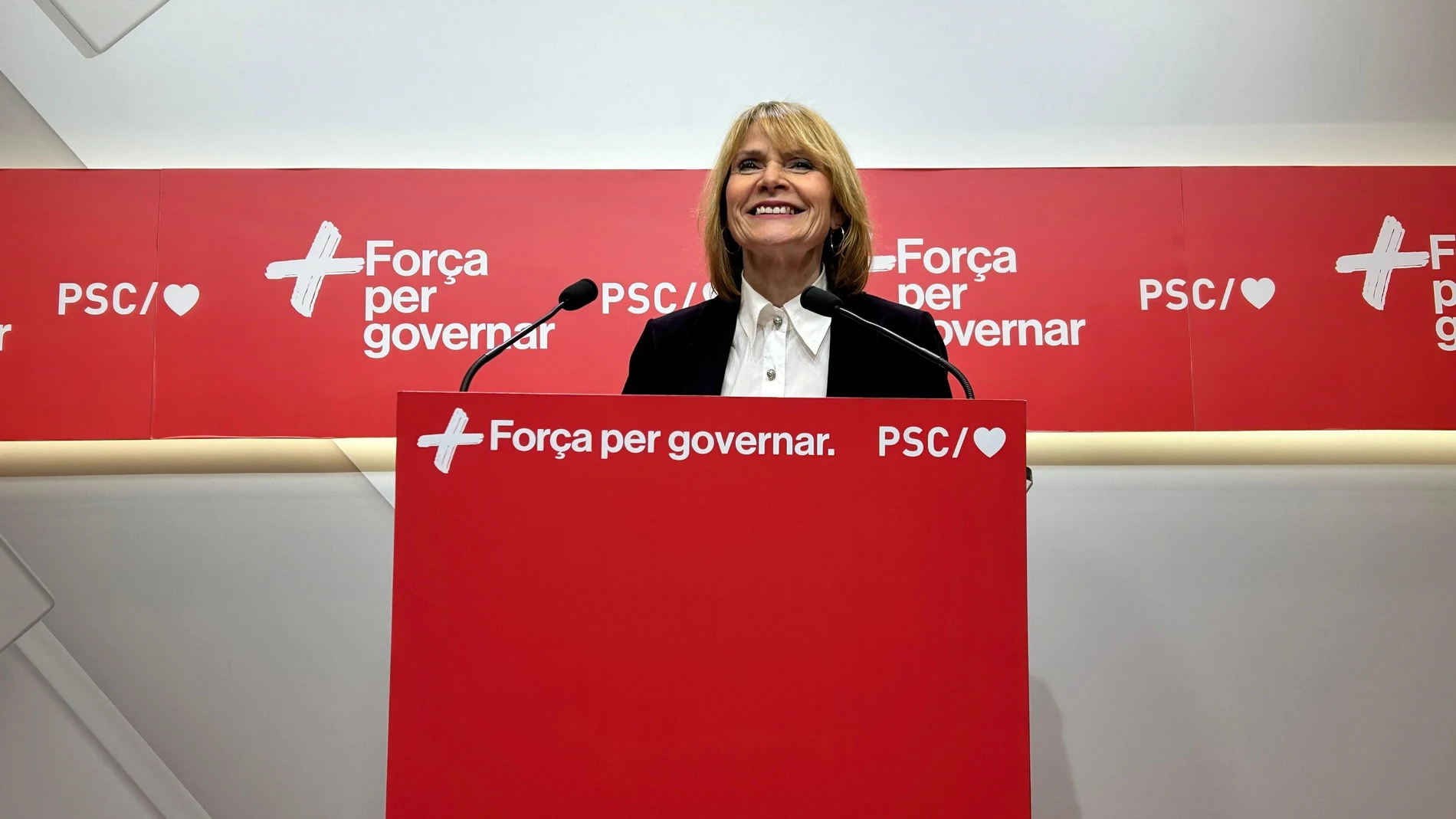 La viceprimera secretaria y portavoz del PSC, Lluïsa Moret, en una rueda de prensa en la sede del partido EUROPA PRESS 13/01/2025