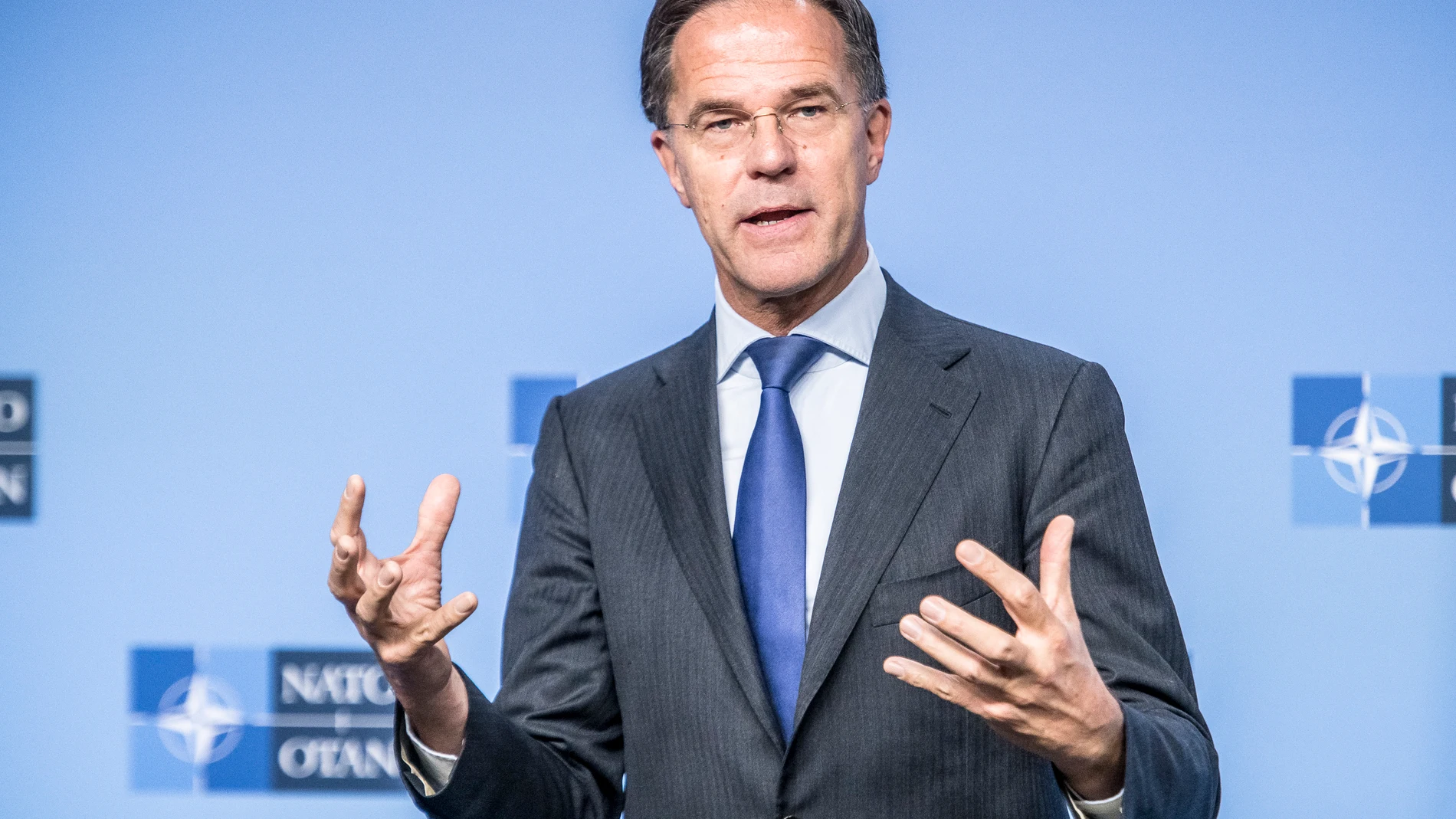 (Foto de ARCHIVO) November 13, 2024, Brussels, Bxl, Belgium: NATO Secretary General Mark Rutte prior to a meeting at NATO headquarters in Brussels, Belgium on 13/11/2024 by Wiktor Dabkowski Europa Press/Contacto/Wiktor Dabkowski 13/11/2024 ONLY FOR USE IN SPAIN
