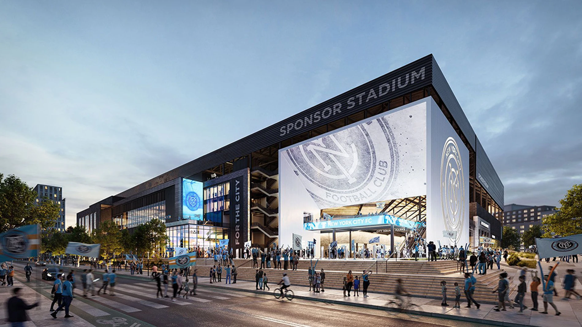 Recreación del futuro estadio del New York City F.C.