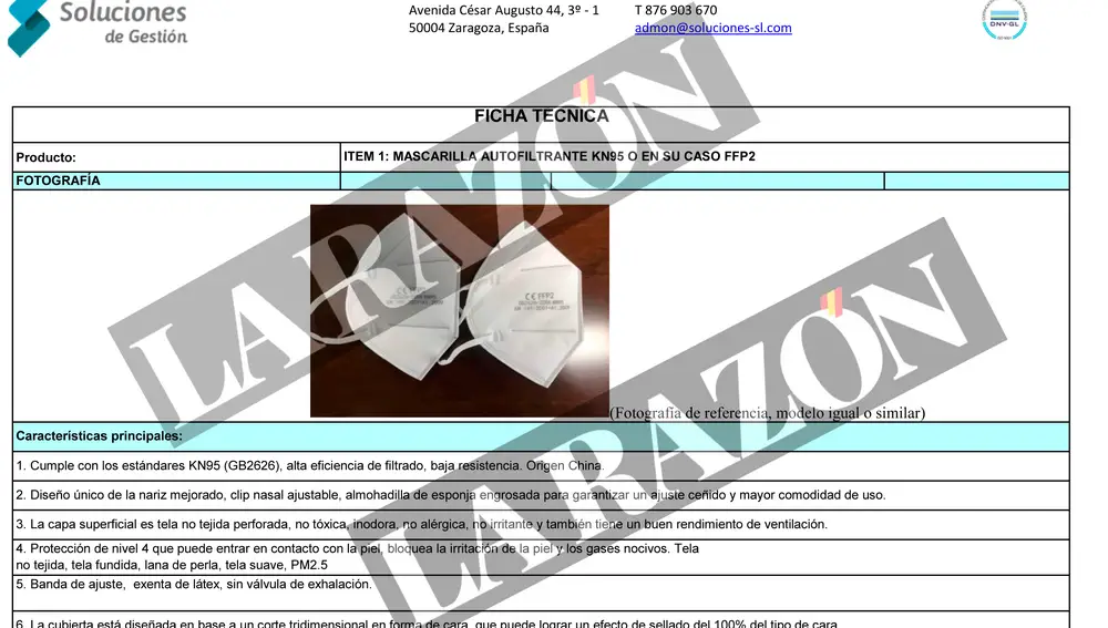 Factura proforma de la empresa de la trama Koldo al Gobierno balear de Armengol