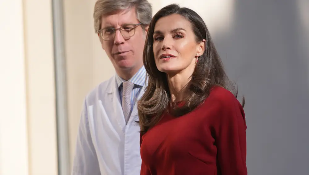 Detalle maquillaje y peinado de la Reina Letizia.
