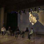 Un momento durante la presentación del concierto solidario en el Palau de la Música