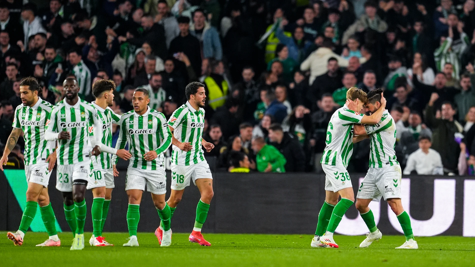 Jesus Rodriguez of Real Betis celebrates a goal during the Spanish league, LaLiga EA Sports, football match played between Real Betis and Deportivo Alaves at Benito Villamarin stadium on January 18, 2025, in Sevilla, Spain. AFP7 18/01/2025 ONLY FOR USE IN SPAIN