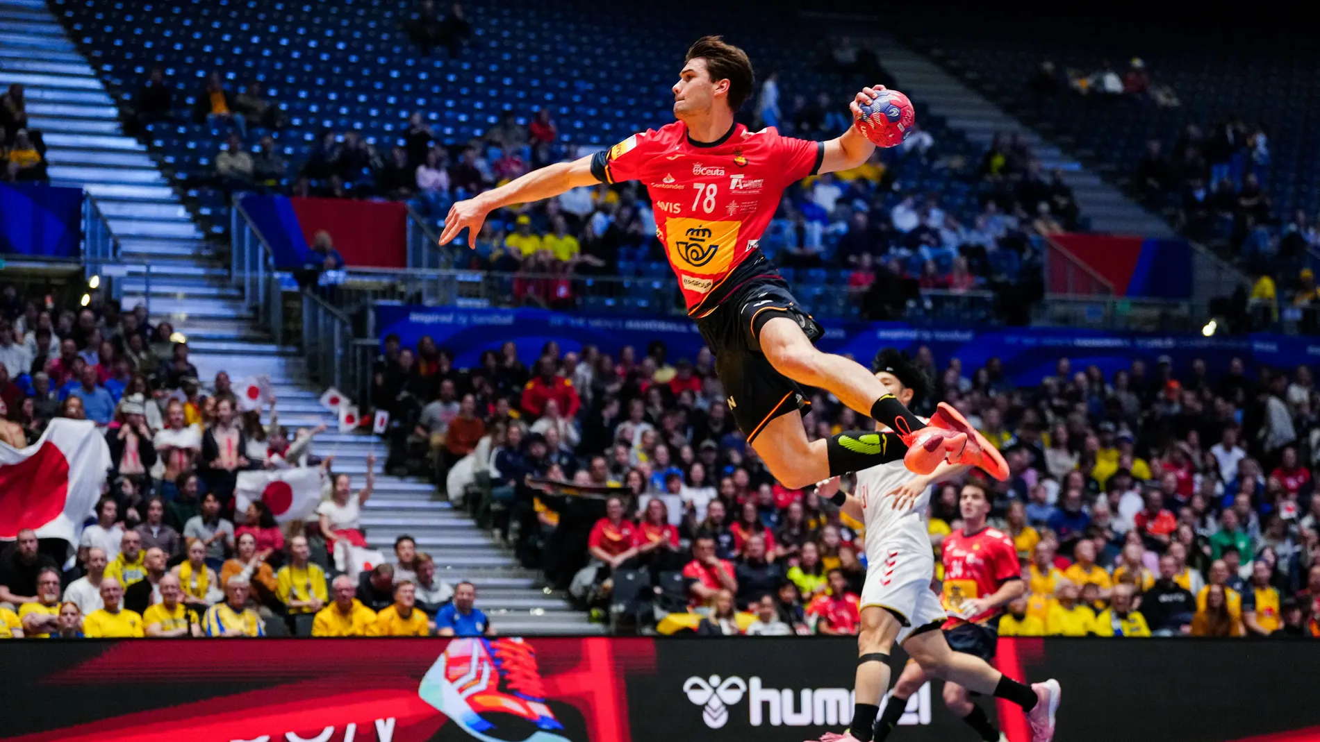 Fornebu (Norway), 18/01/2025.- Spain's Djordje Cikusa Jelicic during the IHF Men's Handball World Championship 2025 match between Spain and Japan in Fornebu, Norway, 18 January 2025. (Balonmano, Japón, Noruega, España) EFE/EPA/Beate Oma Dahle NORWAY OUT