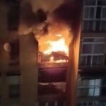 Imagen del fuego en la vivienda de la Chana