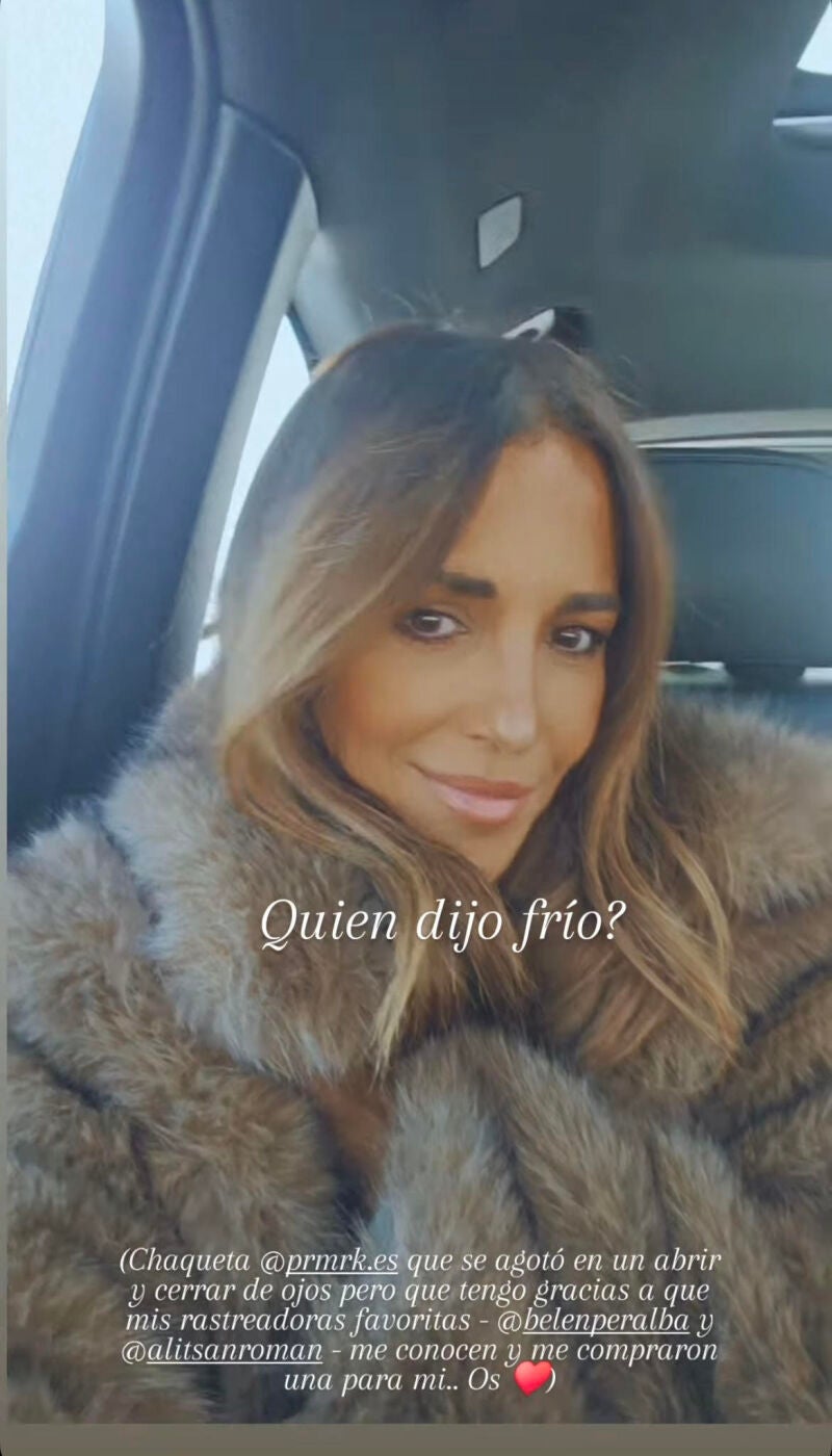 Paula Echevarría con abrigo de pelo.
